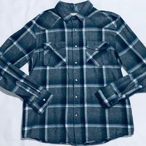 Coastal Black and White Button Up L